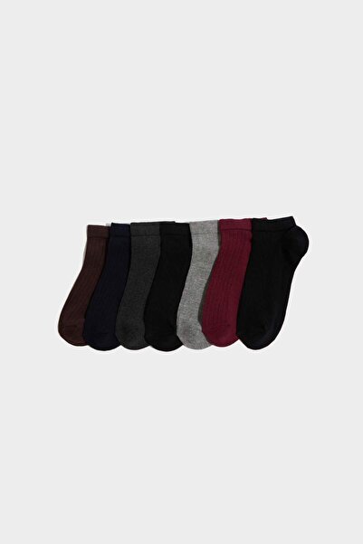 DeFacto Men's 7-Pack Cotton Booties Socks H3168Axns