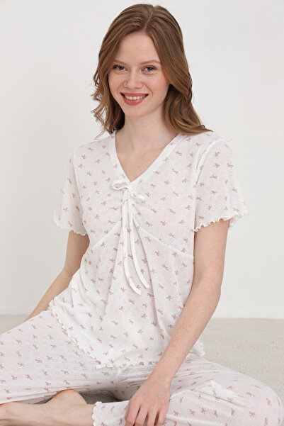 ELİTOL Jacquard Viscose Tie-Dye Women's Pajama Set