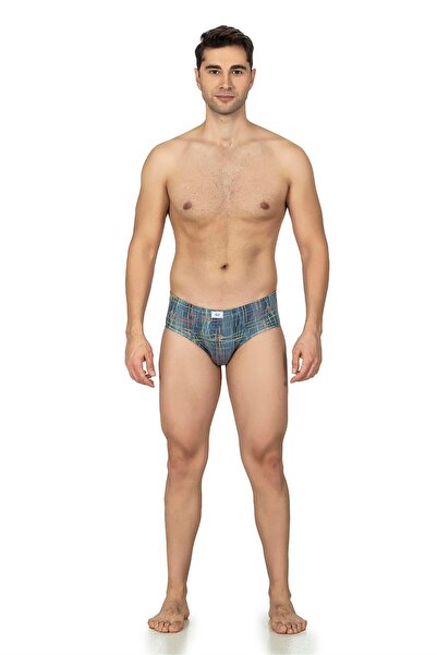 OBJE سليب قطني مخطط أزرق اللون للرجال