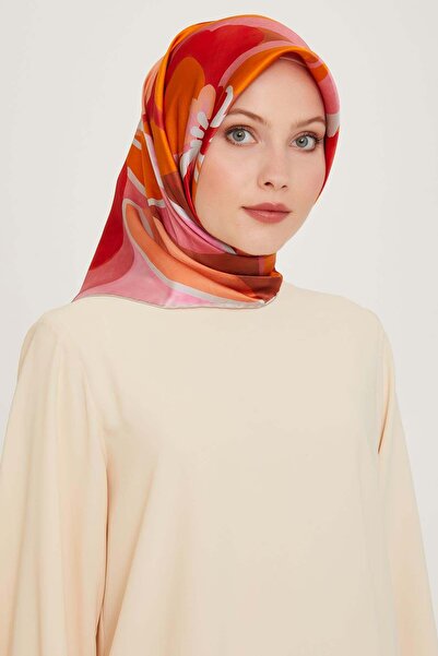Armine Silk Scarf 2025 Winter - 9200-50 Red Twill