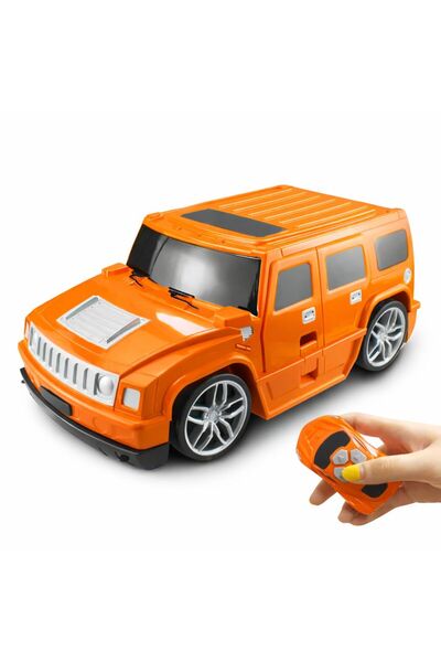 NO BRAND Troler copii 2 in 1 tip masina cu telecomanda, valiza cabina, roti s...