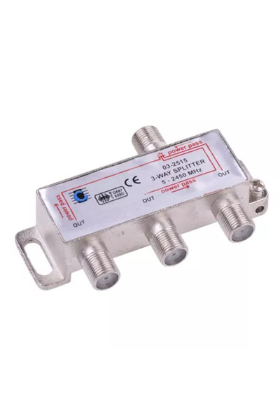 Cabletech 3-way Power Pass splitter frequency 5-2450Mhz