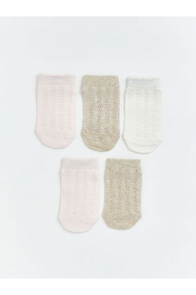 LC Waikiki Pink Baby Girl Booties Socks 5-Pack