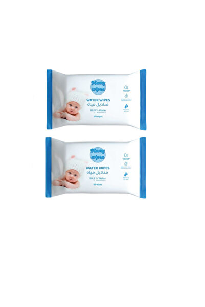 Mamy Wipes مناديل مبللة بالماء، 2 × 72 منديل - تحتوي على 99.9% ماء، عبوة اقتص...