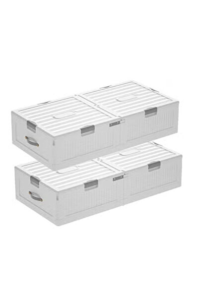 KEKE مجموعة من صندوقين تخزين قابلين للطي تحت السرير موفرين للمساحة مع عجلات، ...