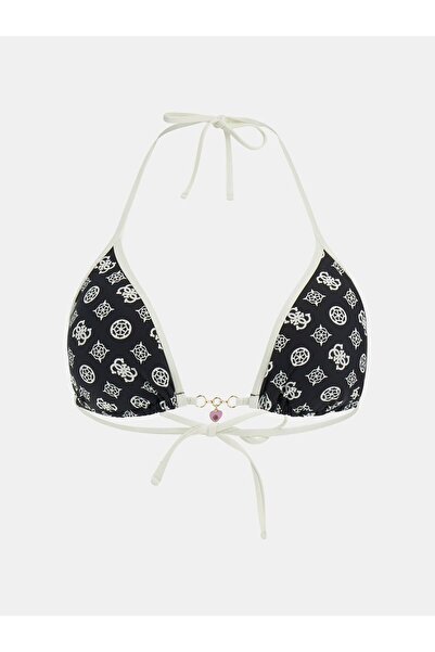 Guess بلوزة بيكيني بتصميم مثلث الشكل مطبوعة بالكامل بالشعار