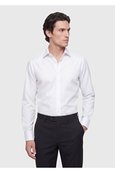 Ramsey Λευκό Πουκάμισο Κλασικό 100% Βαμβάκι με κανονική εφαρμογή