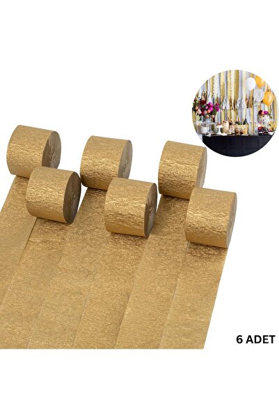 roco paper Altın Krapon Kağıdı Rulosu, Çiçek Yapım, Parti, El İşi Süsleme Kağ...