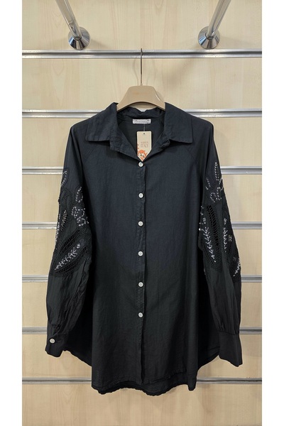 Park Moda Μανίκια πουκάμισου με δαντέλα και λεπτομέρειες από πούλιες