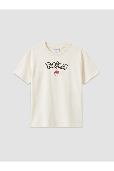 LC Waikiki Beige Pokemon Printed Boys' T-Shirt