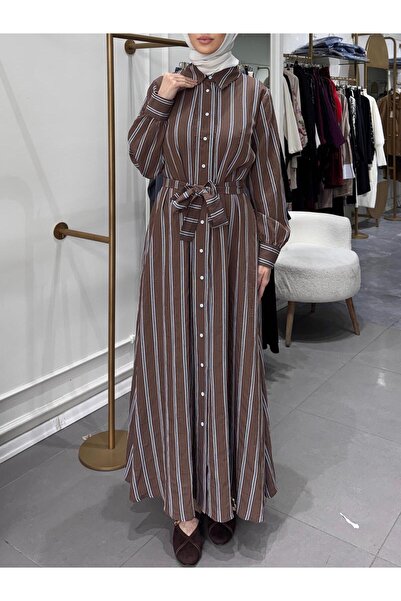 Cloche ELYA ÇİZGİLİ ELBİSE