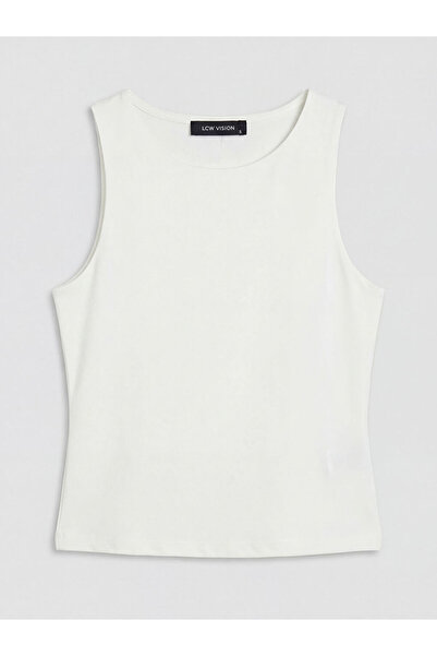 LC Waikiki New season white crew neck women's tank top from güli̇s gi̇yi̇m