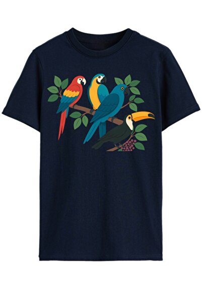 Rabona Fashion Tropical Colors – Parrot & Toucan Printed Kids' T-Shirt