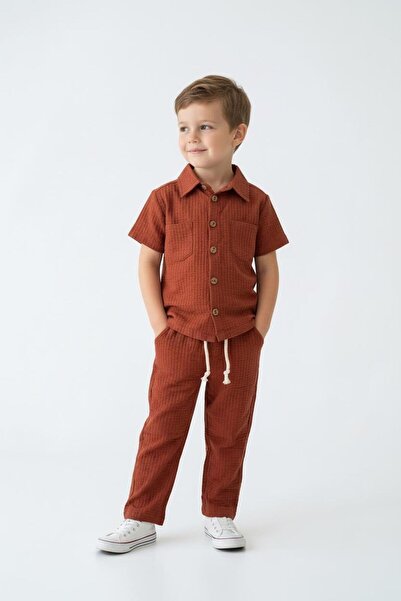 MiaBaby Waffle Summer Shirt 2-Piece Set