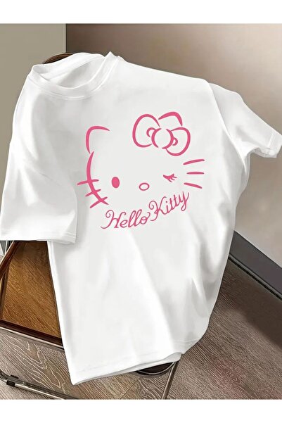 EFFRENATU Kadin Yazı Baskılı T-Shirt – Yuvarlak Yaka, Kısa Kollu, Günlük