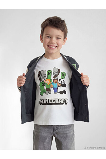 LC Waikiki Sjajni izbori Minecraft majica za dečake sa printom iz prodavnice ...