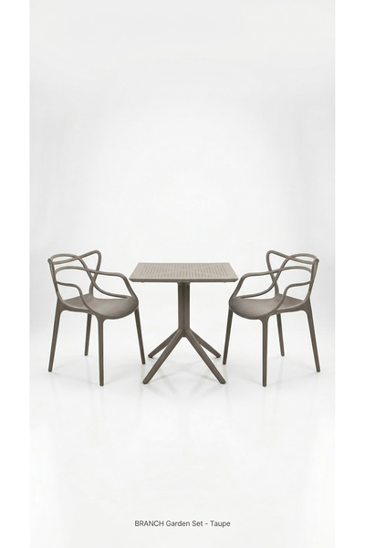 Çavdar Group Santa 2 Kişilik Bistro Set 70x70 Sorty Sabit Masa 2 Adet Santa K...