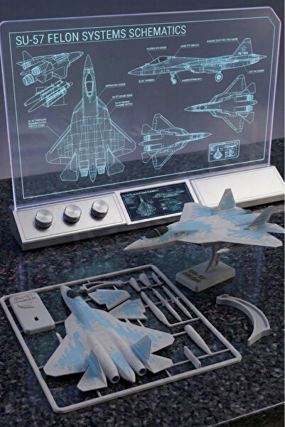 OVERMAX SU-57 Yapboz Uçak Modeli ve Standı Bir Arada - Evde Kurulum İçin Özel...