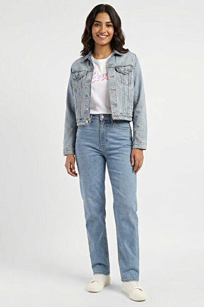 Levi's High Waist Narrow Leg Mom Fit Blue Women's Denim Trousers A7091-0001