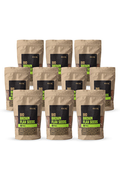 GymBeam BIO Brown Flax Seeds, 10 x 500 g