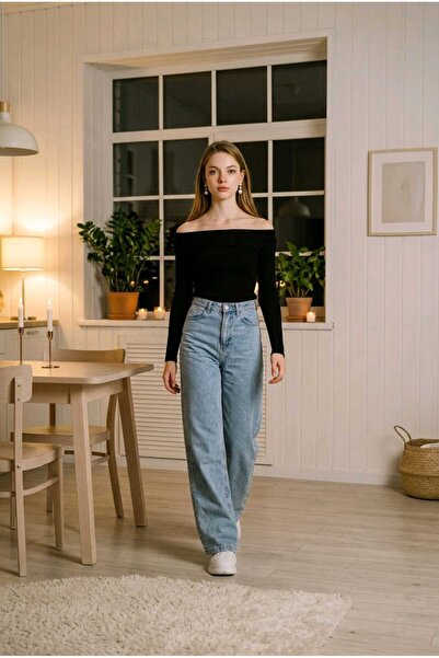 hies بنطلون نسائي واسع الساق من الليكرا