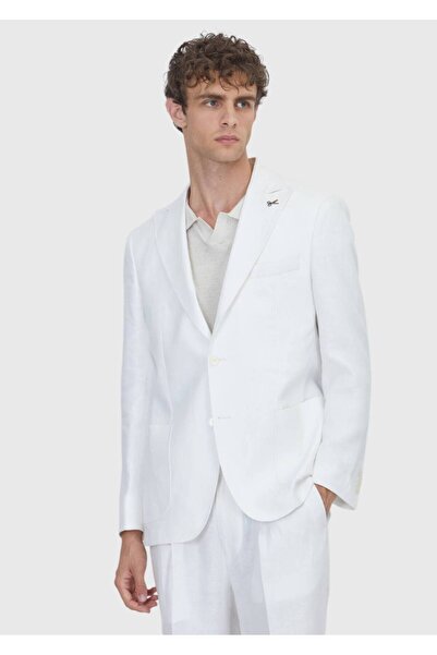Ramsey Ecru Plain Zeroweight Slim Fit 100% Linen Suit