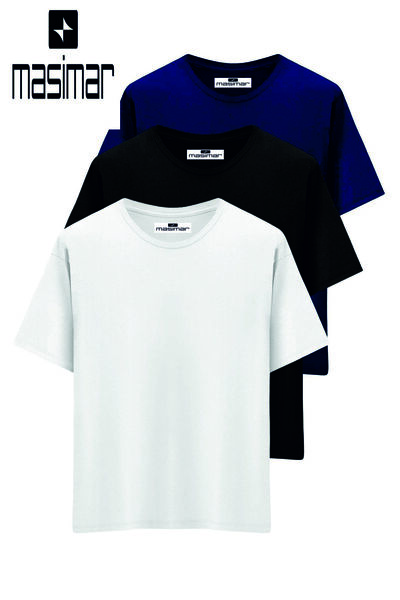 Masimar Men's 3-Pack Set Basic T-Shirt Sports T-Shirt