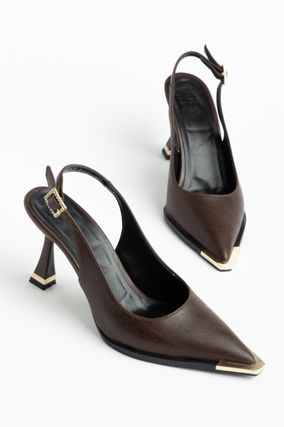 ELEVAM Stone Detailed Heeled Evening Dress Shoes for Women with Pointed Toe a...