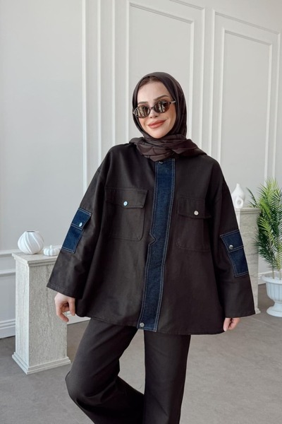 Kübra Aydıns Daisy İkili Takım-Acıkahve