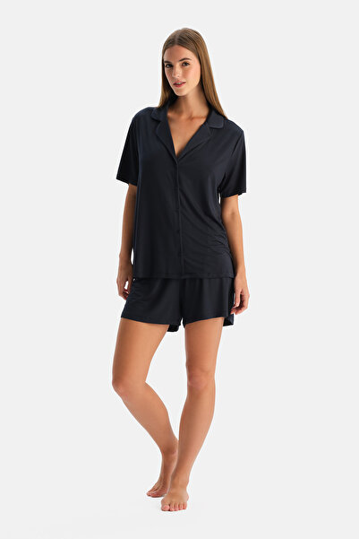 Dagi Σετ σορτς με κοντομάνικο πουκάμισο σε μπλε ναυτικό χρώμα Modal Cooling