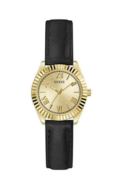 Guess Ladies Black Gold Tone Analog Watch