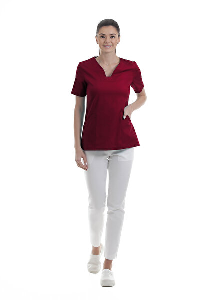 Carré Medical Uniforms Carré Clinique burgundy women's medical blouse