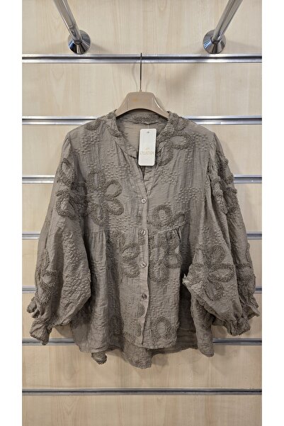 Park Moda Μεταξωτή Μπλούζα με Ανάγλυφα Λουλούδια