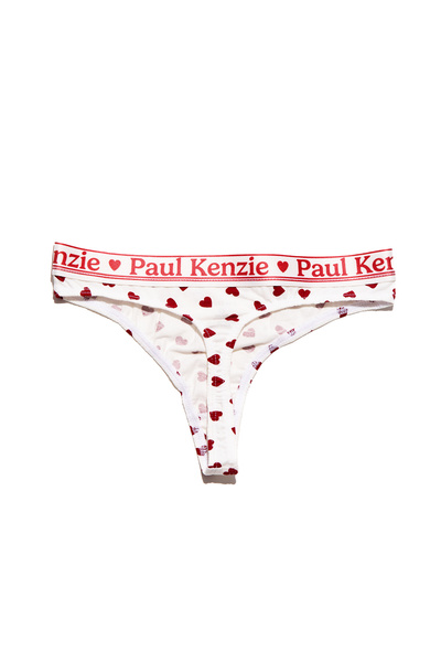 Paul Kenzie Valentine Collection - Women's String Panties - Burgundy Hearts