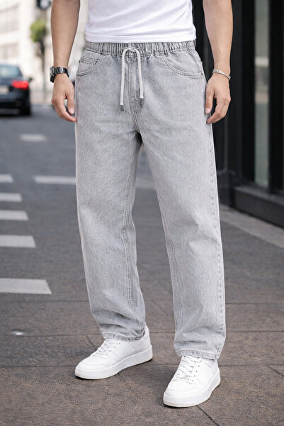 DAMGA JEANS Men's Trend Cotton Gray Baggy Jeans