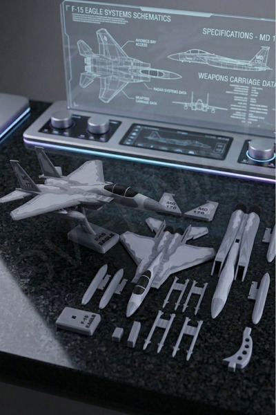 OVERMAX F-15 Yapboz Uçak Modeli ve Standı Bir Arada - Evde Kurulum İçin Özel ...