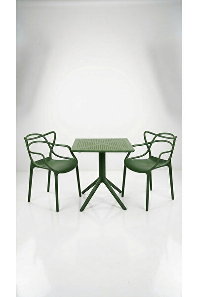 Çavdar Group Santa 2 Kişilik Bistro Set 70x70 Sorty Sabit Masa 2 Adet Santa K...