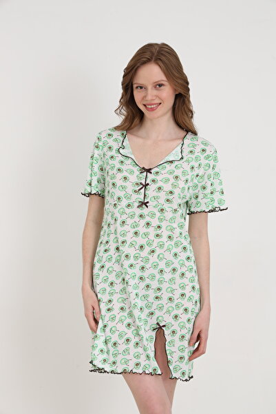 ELİTOL Γυναικείο τουνίκ ζακάρ βισκόζης με φιόγκο και σκίσιμο