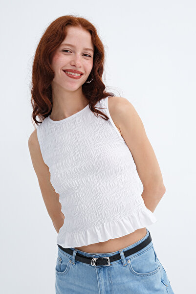 Addax Αμάνικη μπλούζα με κορδόνια A19157