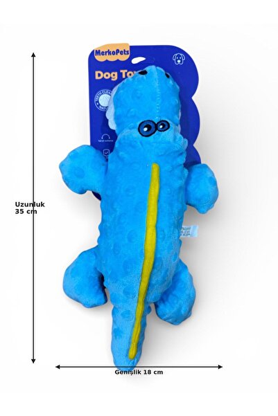 merkopets TİMSAH FİGÜRLÜ PELUŞ KÖPEK OYUNCAK (vikvik sesli)