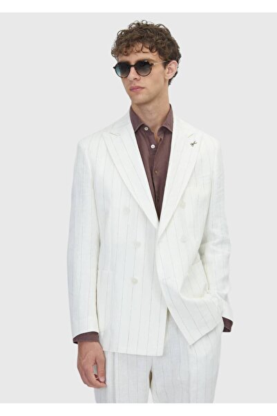 Ramsey Ecru Plain Zeroweight Slim Fit 100% Linen Suit