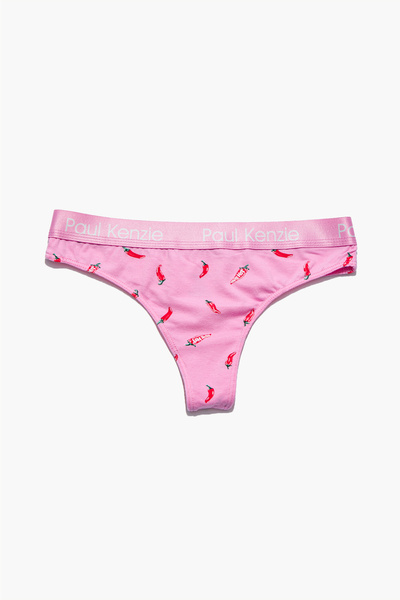 Paul Kenzie Desenli Kadın String Külot - Chili