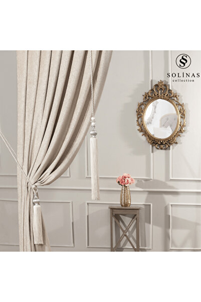 Solinas Collection Cortina de fundal Verona din nurcă deschisă, 1x3, cu pliur...