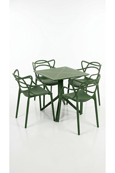 Çavdar Group Santa 4 Kişilik Bistro Set 70x70 Sorty Sabit Masa 4 Adet Santa K...