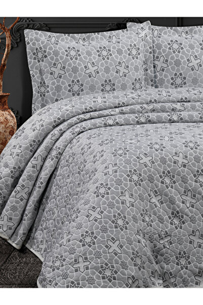 My Bed Home Collection Deluxe Sera Pillowed Bedspread Pique Set (Brown)