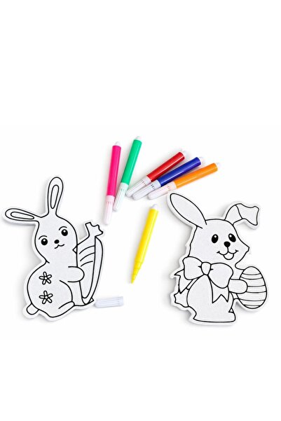 Bsr Set of 3 bunnies for coloring, markers included, foam, 11 cm