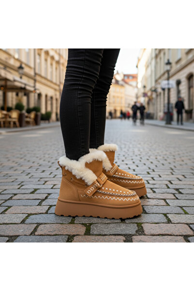 PREMIO PRIVE BRAND Women's Fur-lined Suede Ugly Boots