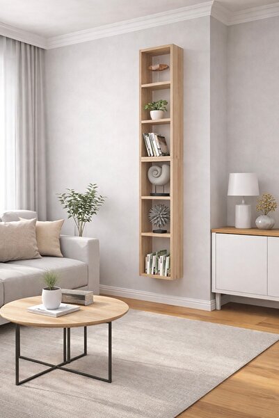 Dekormer Design Duvar Rafı Kitaplık Dikey Hediye Rafı Mobilya Takım Cordoba