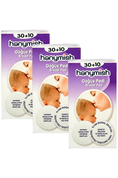 Hanymish Breast Pads 30+10 Pieces 40 X 3 Boxes Comfortable Pads with Anti-Sli...