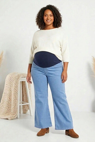 LİYACA Plus Size Spanish Flared Maternity Jeans